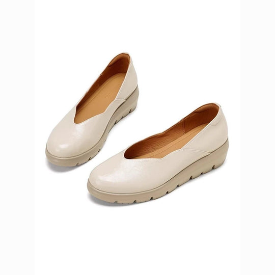 Damen bequeme Slip-On Ballerinas mit modischem Plateau EB