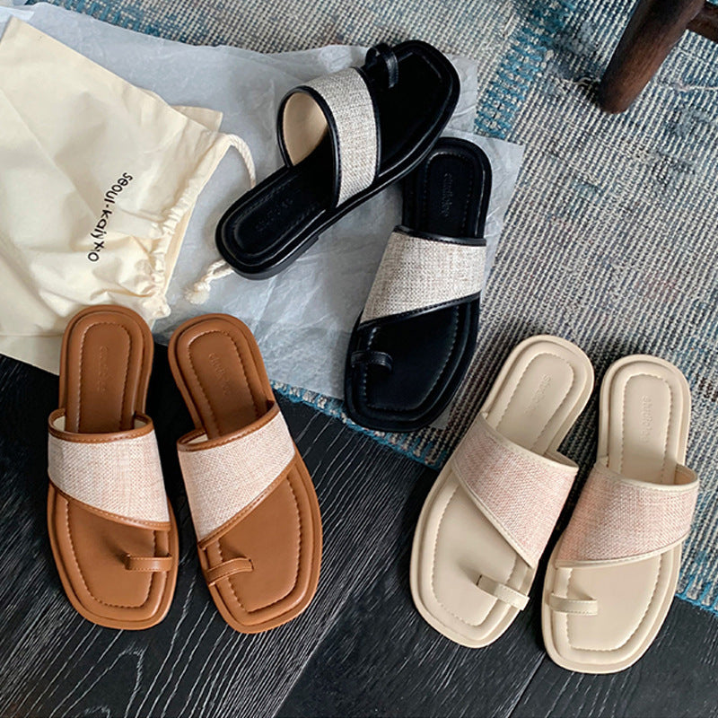 Damen Komfortable Zehenschuhe mit modischem Riemendesign und atmungsaktivem Obermaterial EB