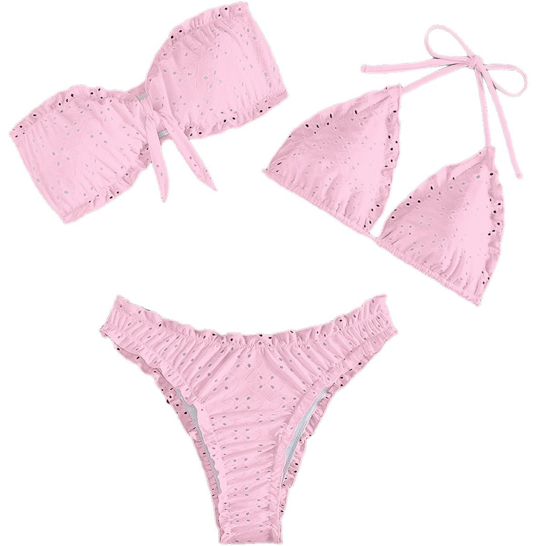 Damen Bandeau-Bikini mit verspieltem Rüschendesign EB
