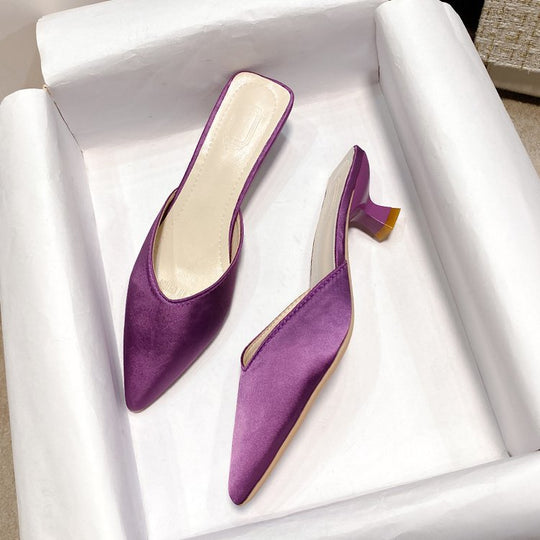 Damen elegante Slingback-Mules mit spitz zulaufender Form EB