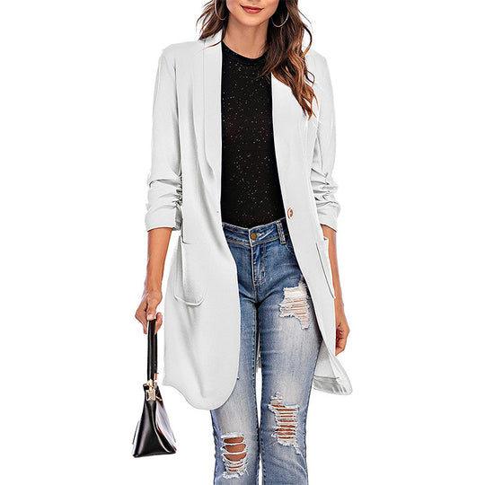 Damen Stretchiger Blazer mit modernem Schnitt und Taschen EB