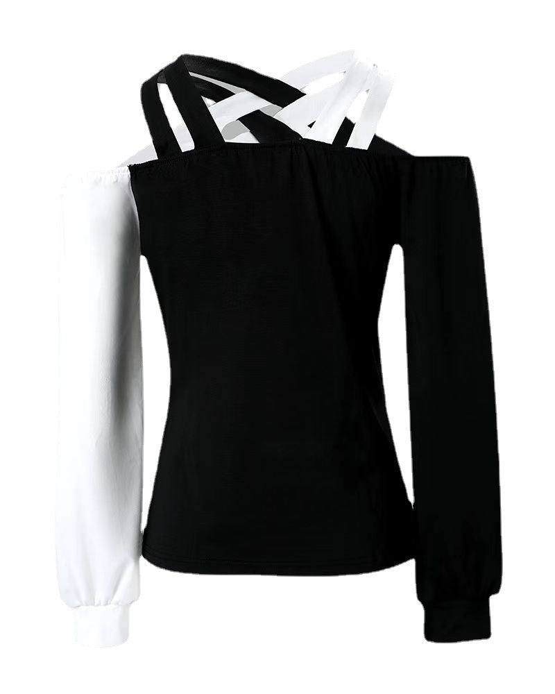 Damen Oberteil mit asymmetrischem Schnitt und offenen Schultern EB