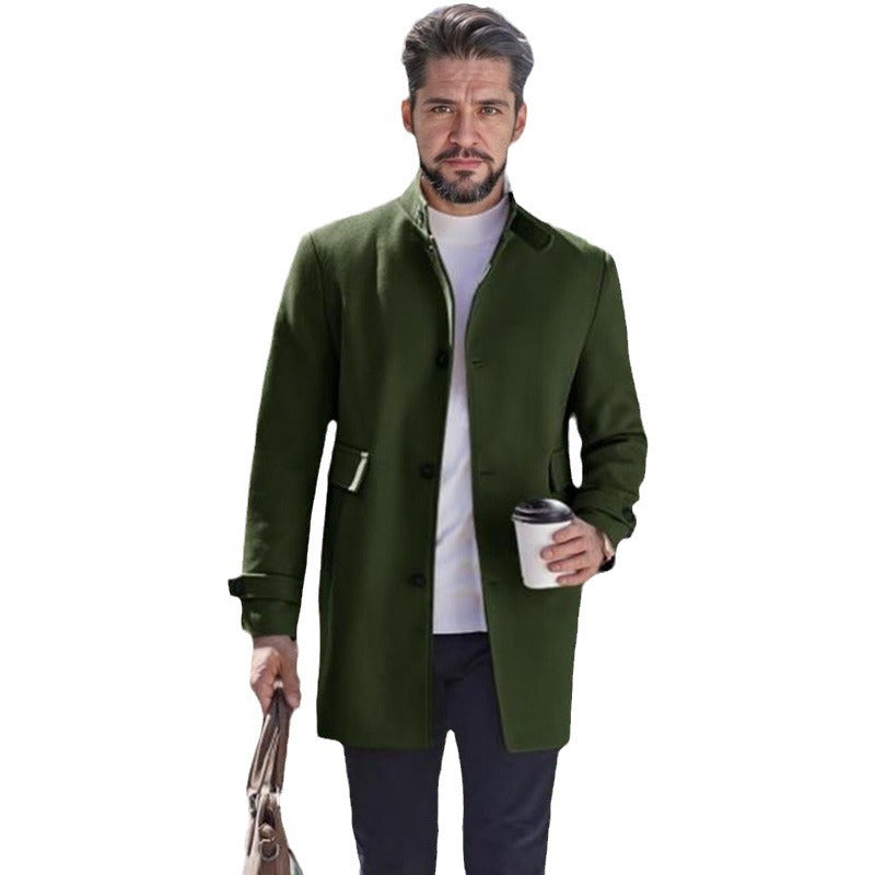 Herren modischer Freizeitmantel mit praktischen Taschen und elegantem Schnitt EB