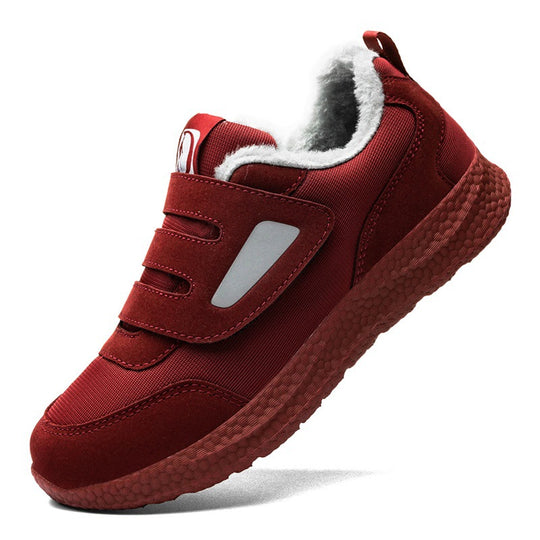 Damen Bequeme Fleecegefütterte Sneakers mit Schnellverschluss EB