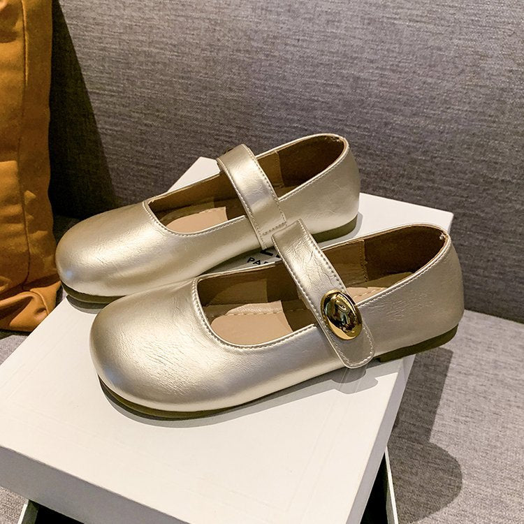 Damen elegante Ballerinas mit dekorativem Schnallenverschluss EB
