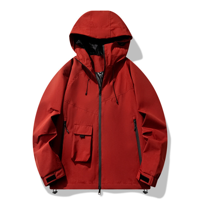 Herren technische Outdoor-Jacke mit wasserabweisendem Material und verstellbarem Kapuzendesign EB