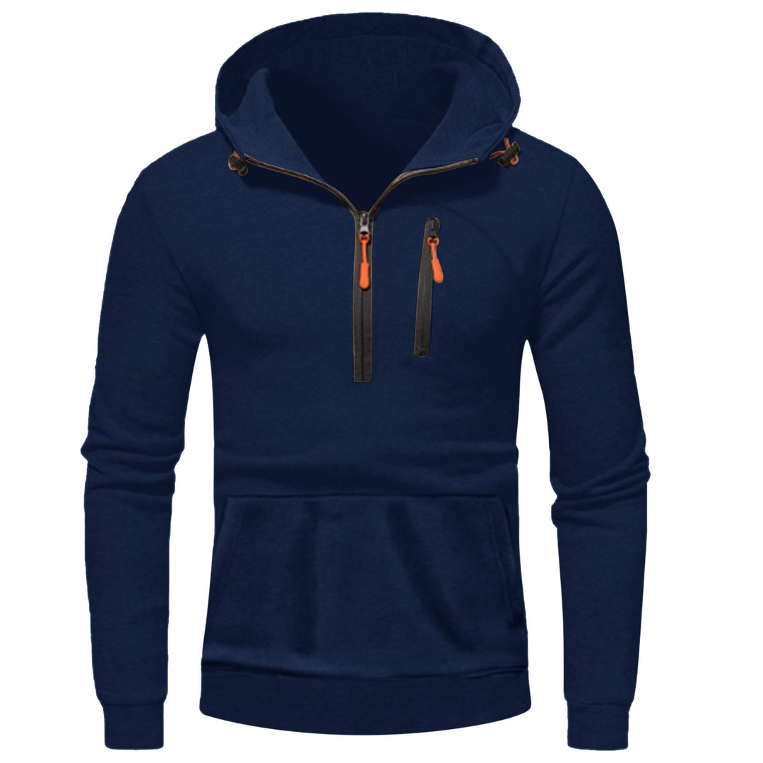 Herren moderner Kapuzenpullover mit innovativem halben Reißverschluss EB