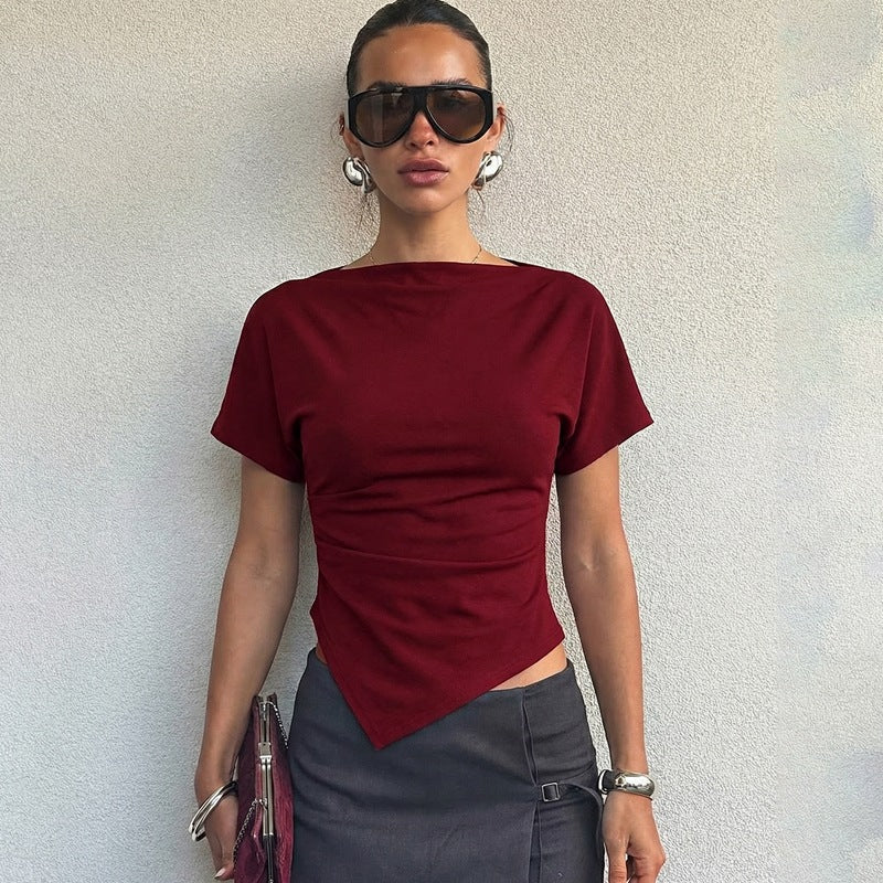 Damen Modernes Oberteil mit asymmetrischem Saum EB