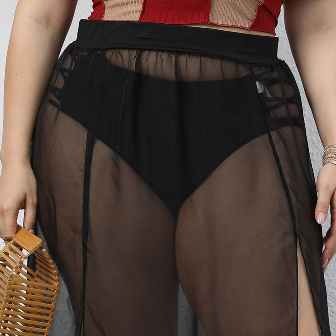 Damen transparenter Maxirock EB