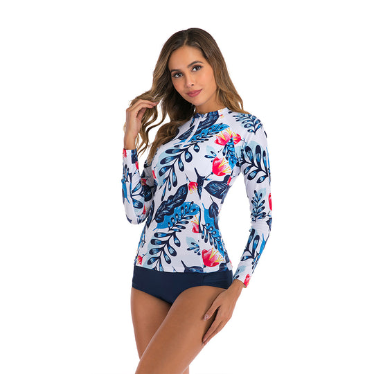 Damen Langarm-Surfuanzug mit floralem Motiv EB