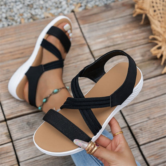 Damen Crossover-Sandalen mit rutschfester Sohle und anatomischem Fußbett EB