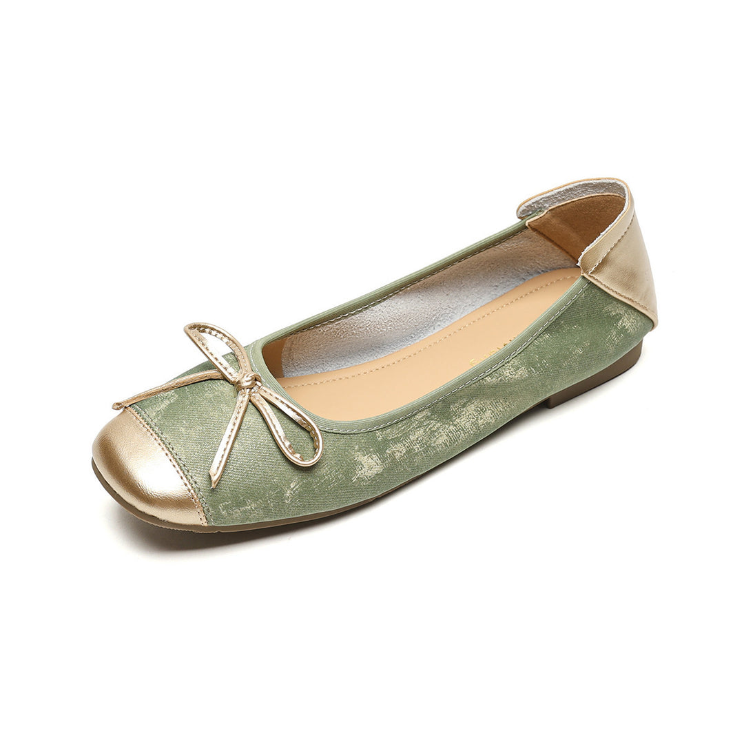 Damen Ballerinas mit schimmerndem Schleifenakzent EB