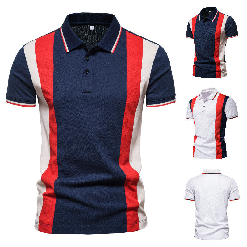 Herren Polohemd mit modischem Farbblock-Design und hochwertiger Baumwollmischung EB