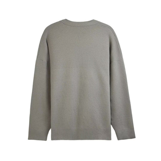 Damen lässiger Pullover mit klassischem Rundhalsausschnitt und langem Arm EB