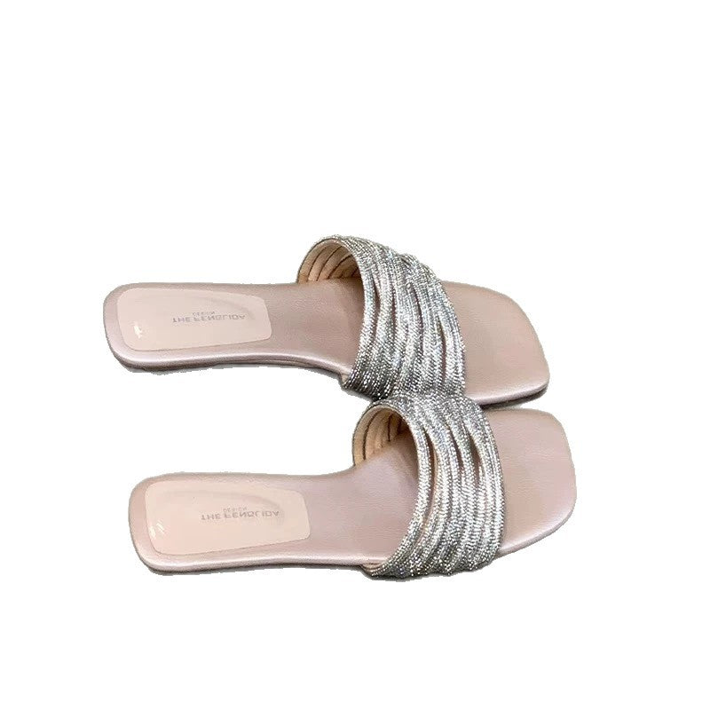 Damen Glamouröse Riemchen-Sandalen mit funkelnden Akzenten EB