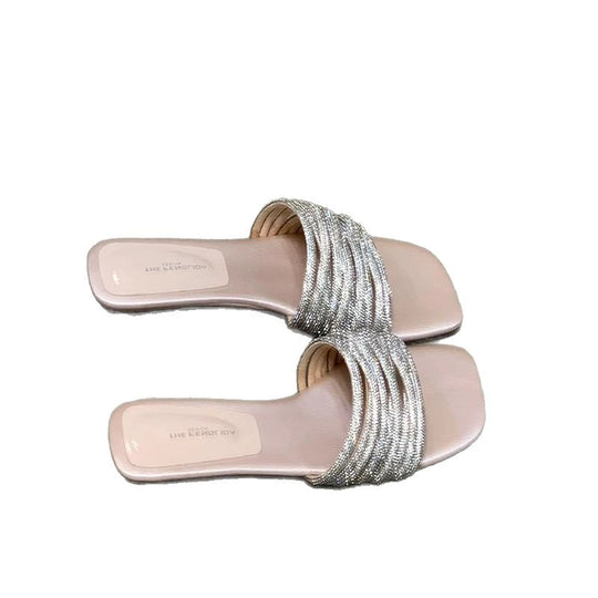 Damen Glamouröse Riemchen-Sandalen mit funkelnden Akzenten EB
