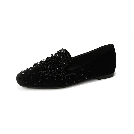 Damen Ballerinas mit funkelnden Strassapplikationen EB