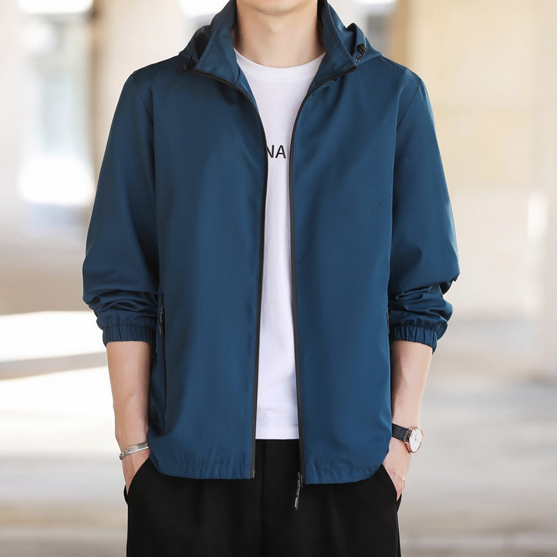 Herren leichte Windjacke mit atmungsaktiver Membran und praktischem Kapuzensystem EB