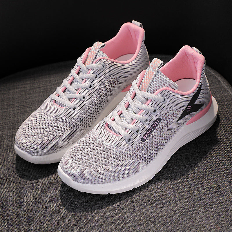 Damen Sportliche Sneakers mit atmungsaktivem Netzdesign und dämpfender Laufsohle EB
