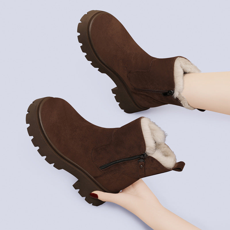 Damen Modische Winterstiefel mit kuscheligem Innenfutter und rutschfester Gummisohle EB