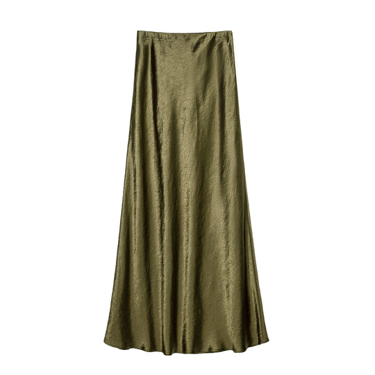 Damen Eleganter Maxirock aus satinierter Viskose EB