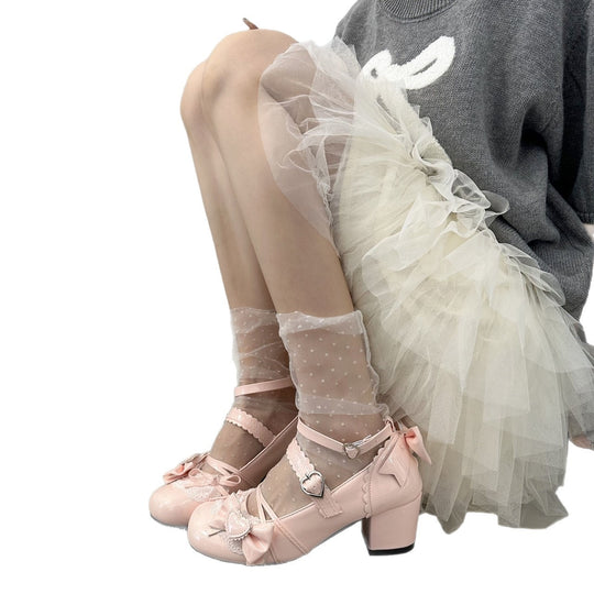 Damen Vintage Ballerinas mit Herz-Details EB
