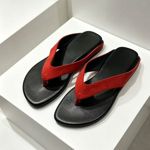 Damen Zehentrenner-Sandalen mit rutschfester Sohle und bequemem Fußbett EB