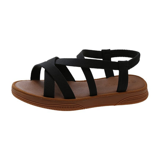 Damen Bequeme Sandalen mit elastischem Fersenriemen EB