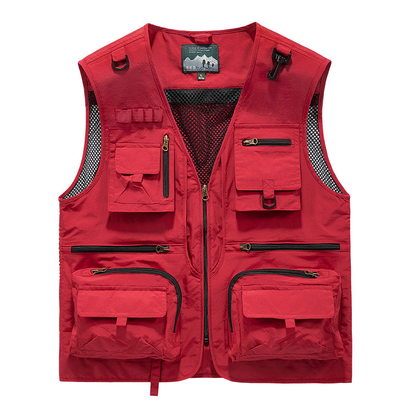 Herren nan multifunktionale Outdoor-Taktikweste mit zahlreichen Taschen und Netzbesatz EB