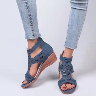 Damen Wedge-Sandalen mit modischem Cut-Out-Design und rutschfester Sohle EB