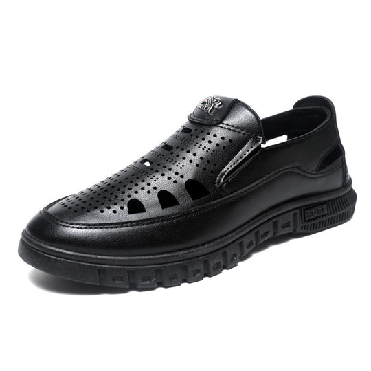 Herren Komfortable Slip-On Lederschuhe mit belüftetem Design EB