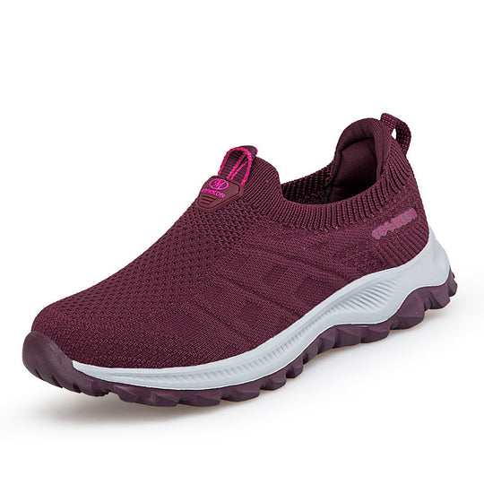 Damen Komfortable Slip-On Laufschuhe mit atmungsaktivem Obermaterial EB
