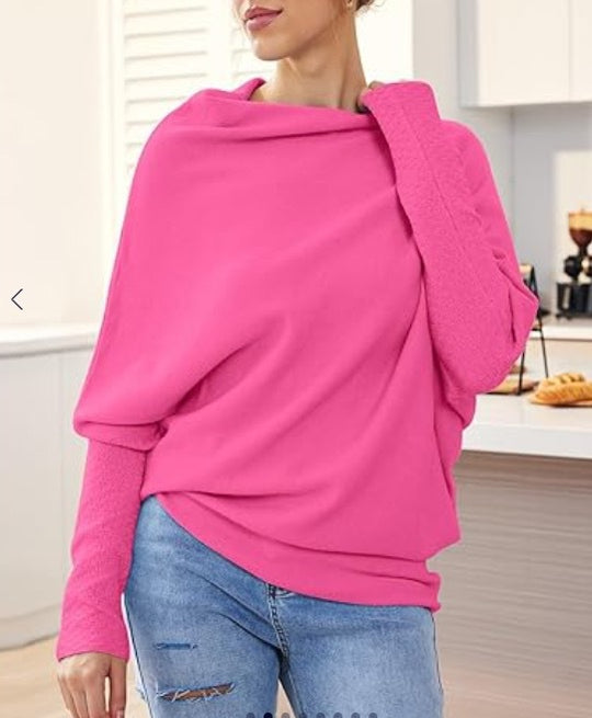 Damen Oversized Pullover mit weitem Schnitt und eleganten Details EB