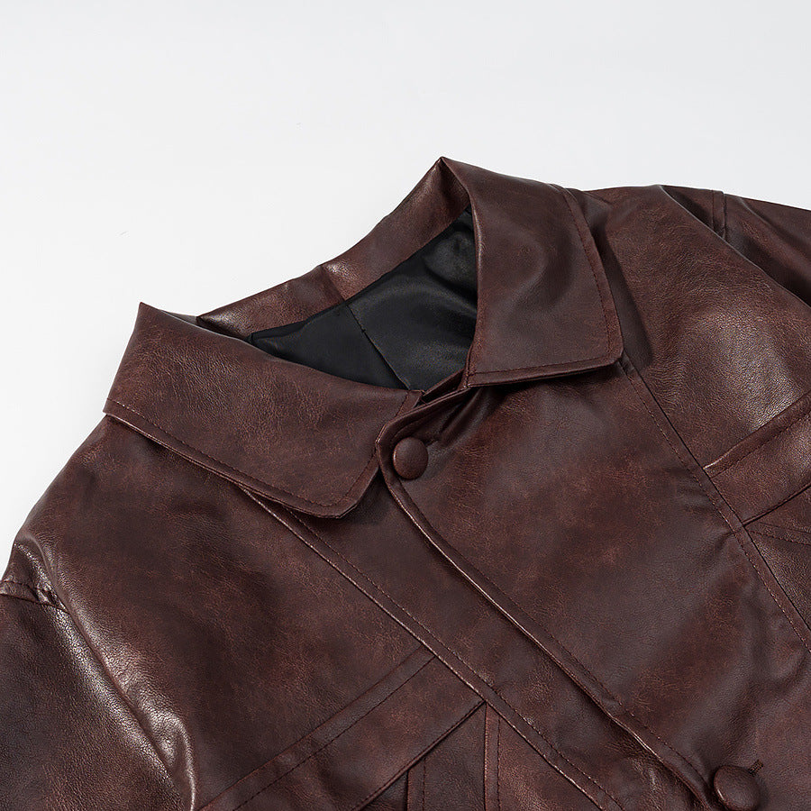 Damen Kunstlederjacke im modernen Schnitt mit lässigen Taschen EB