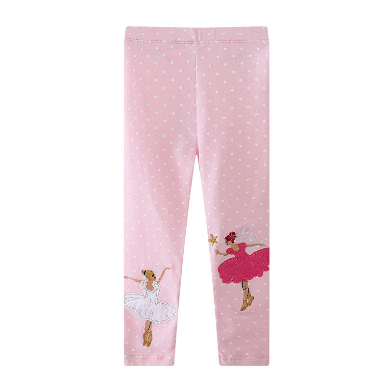 Mädchen Leggings mit zauberhaften Ballettapplikationen EB