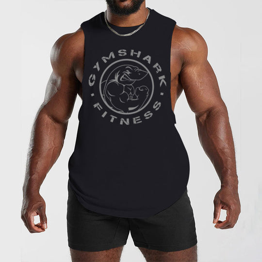 Herren nan ärmelloses Muskelshirt mit extra tiefen Armöffnungen und großem Logodruck EB