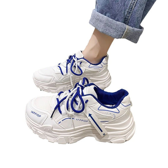 Damen sportliche Sneakers mit atmungsaktiver Mesh-Oberfläche und dämpfender Sohle EB