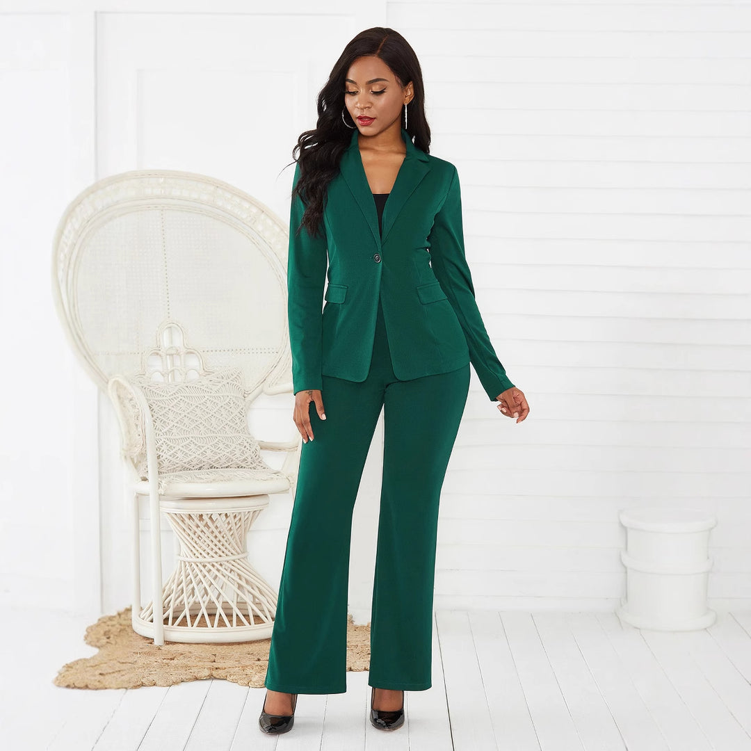 Damen Elegantes Blazer-Hosen-Set mit tailliertem Schnitt und schmalen Beinen EB