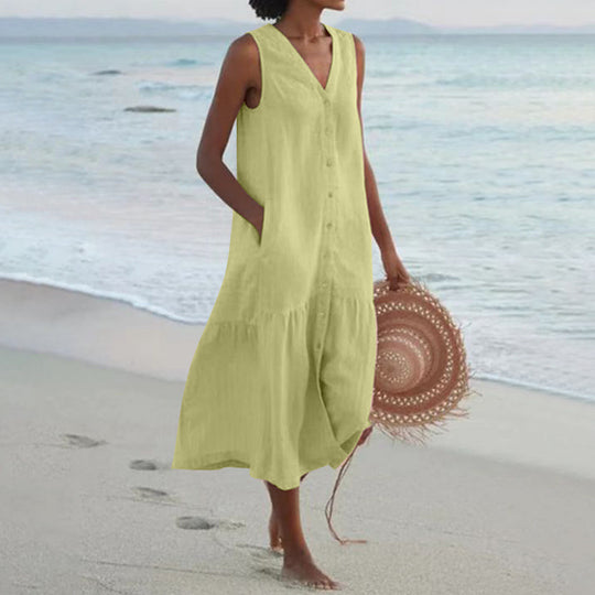 Damen Sommerliches Leinenkleid EB