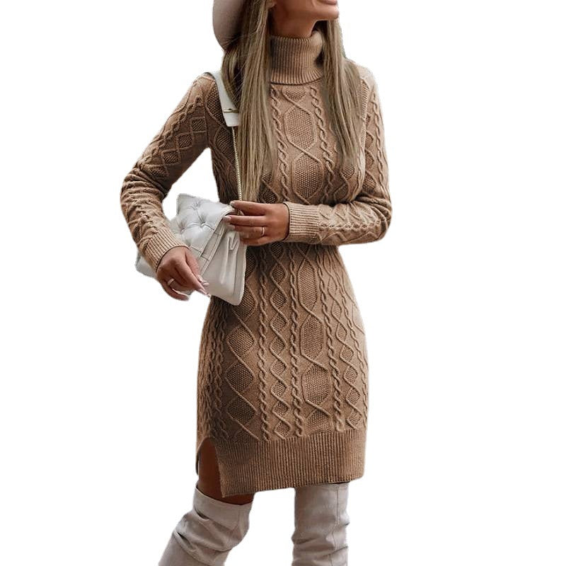 Damen Strickkleid mit Rollkragen EB