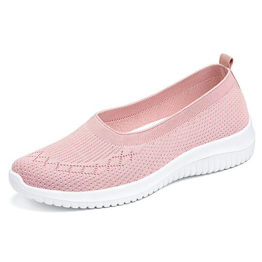 Damen nan nahtloser Strick-Ballerina-Slip mit sockenähnlichem Schaft, elastischem Einstieg und dämpfender Leichtlaufsohle EB