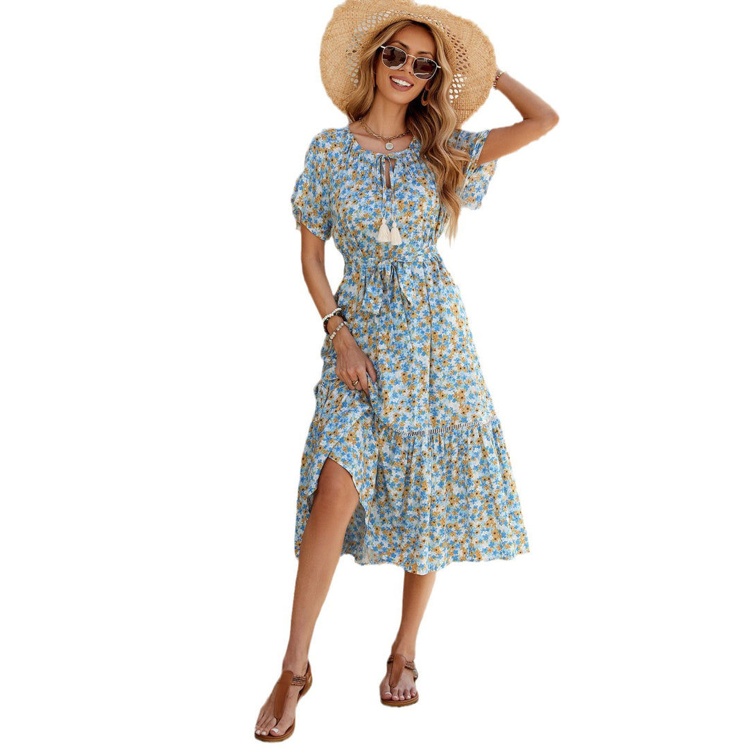 DamenMaxikleid mit floralen Mustern EB
