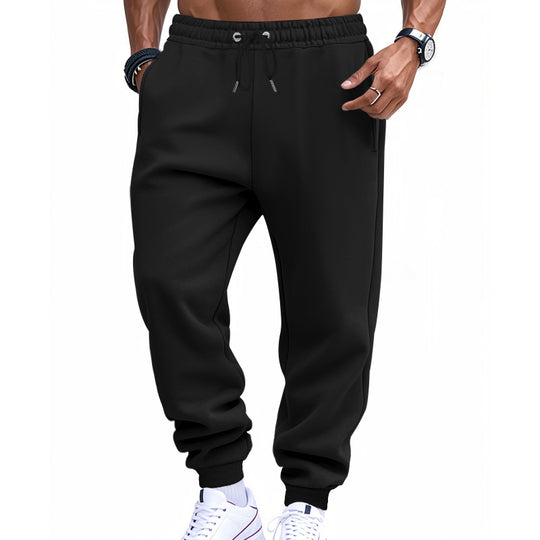 Herren nan tapered Fleece-Jogginghose mit elastischem Tunnelzugbund, gerippten Beinabschlüssen und verdeckten Reißverschlusstaschen EB