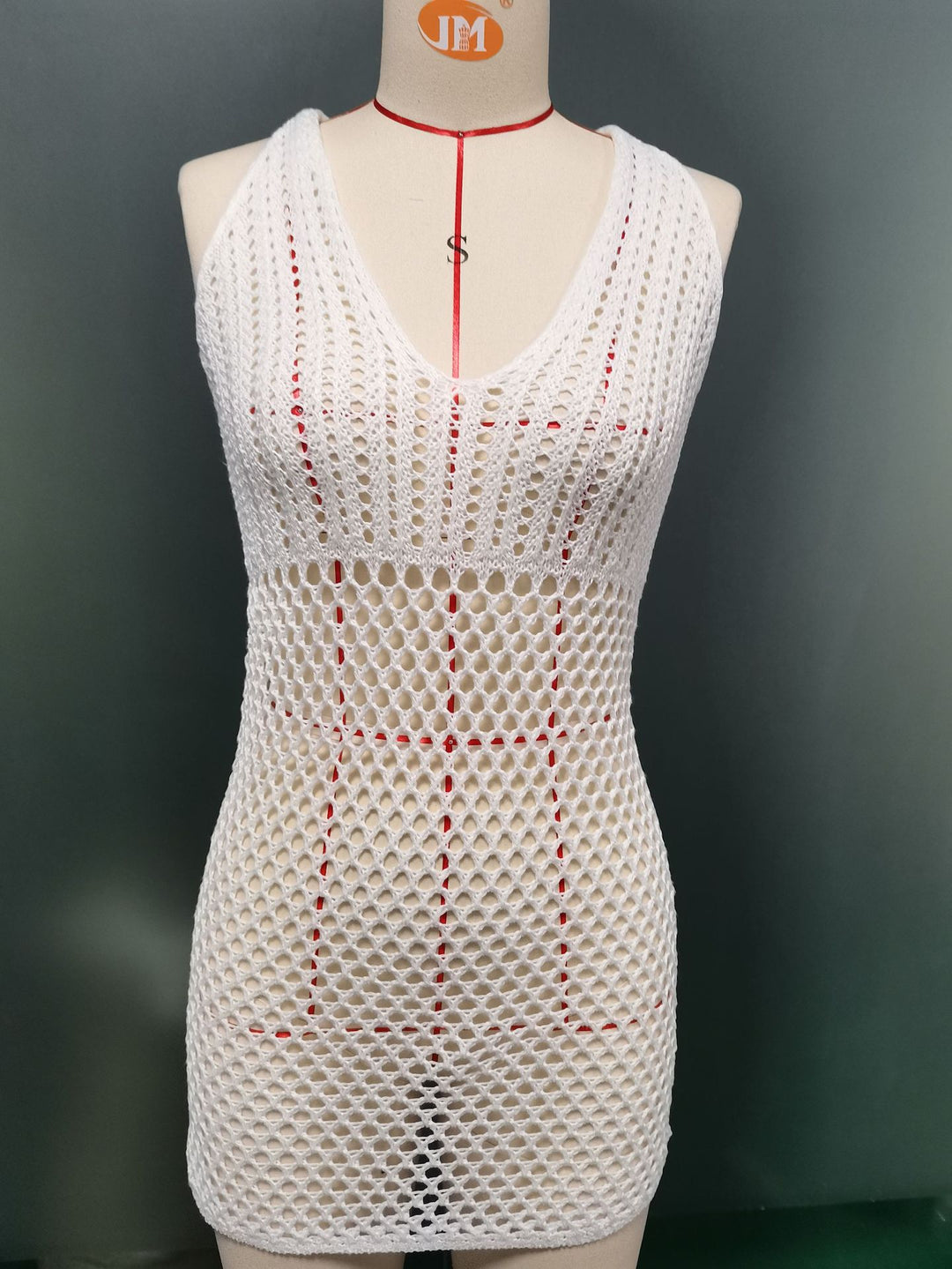 Damen Netzkleid mit tiefem V-Ausschnitt EB