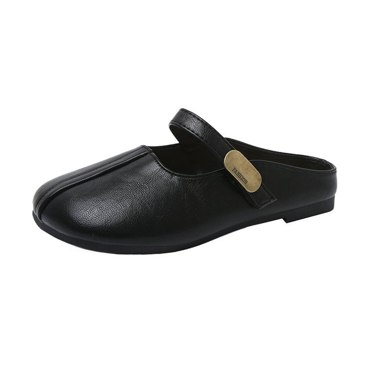 Damen Bequeme Hausschuh-Mules mit verstellbarem Riemen EB