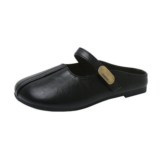 Damen Bequeme Hausschuh-Mules mit verstellbarem Riemen EB