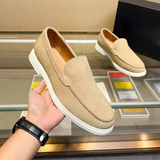 Damen Mokassin Sneakers aus feinem Wildleder mit elastischem Gummizug EB