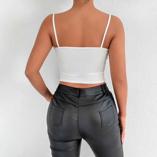 Damen Crop-Top mit raffinierten Rüschendetails EB