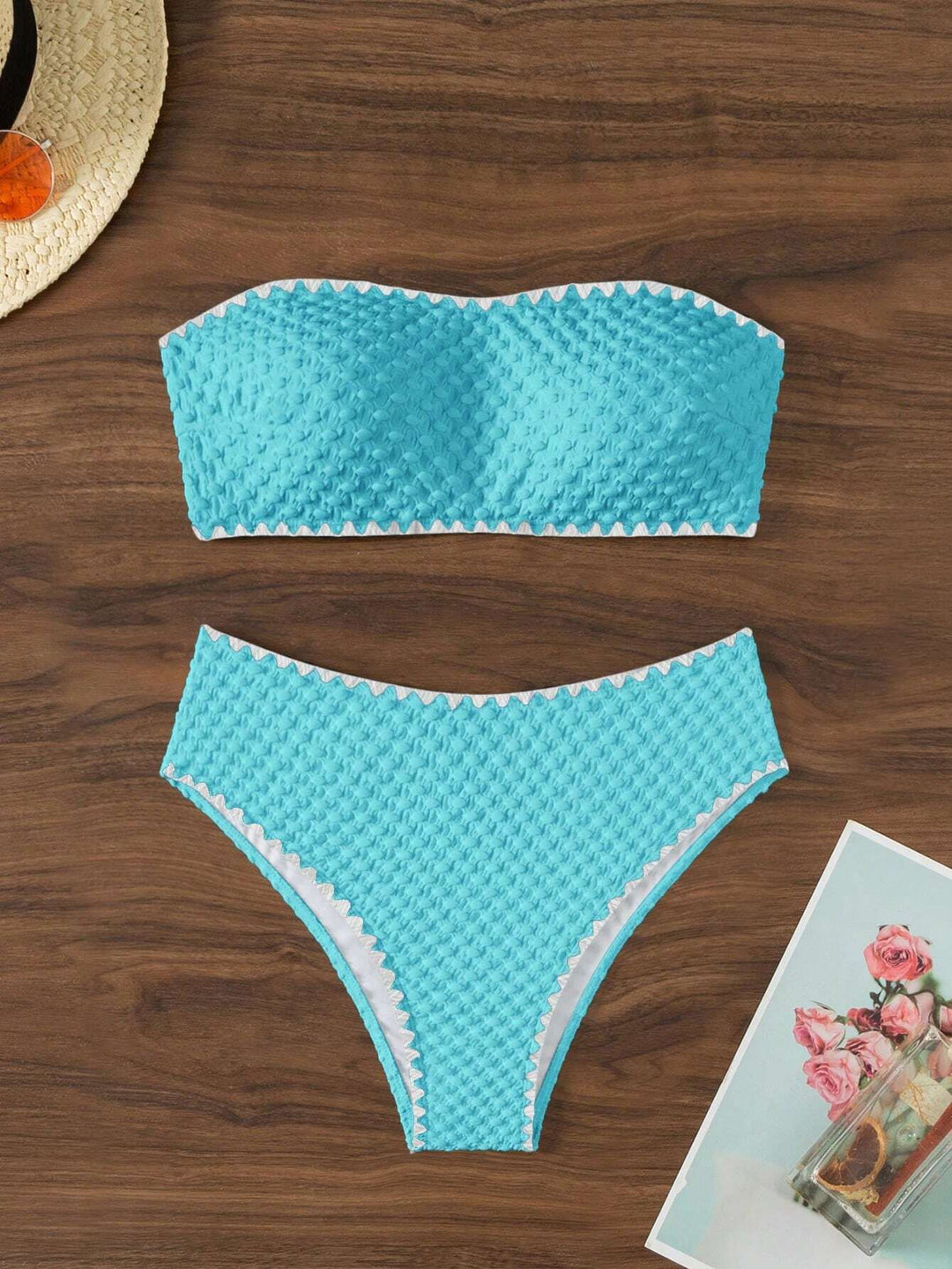 Damen Bandeau-Bikini mit strukturierter Oberfläche EB