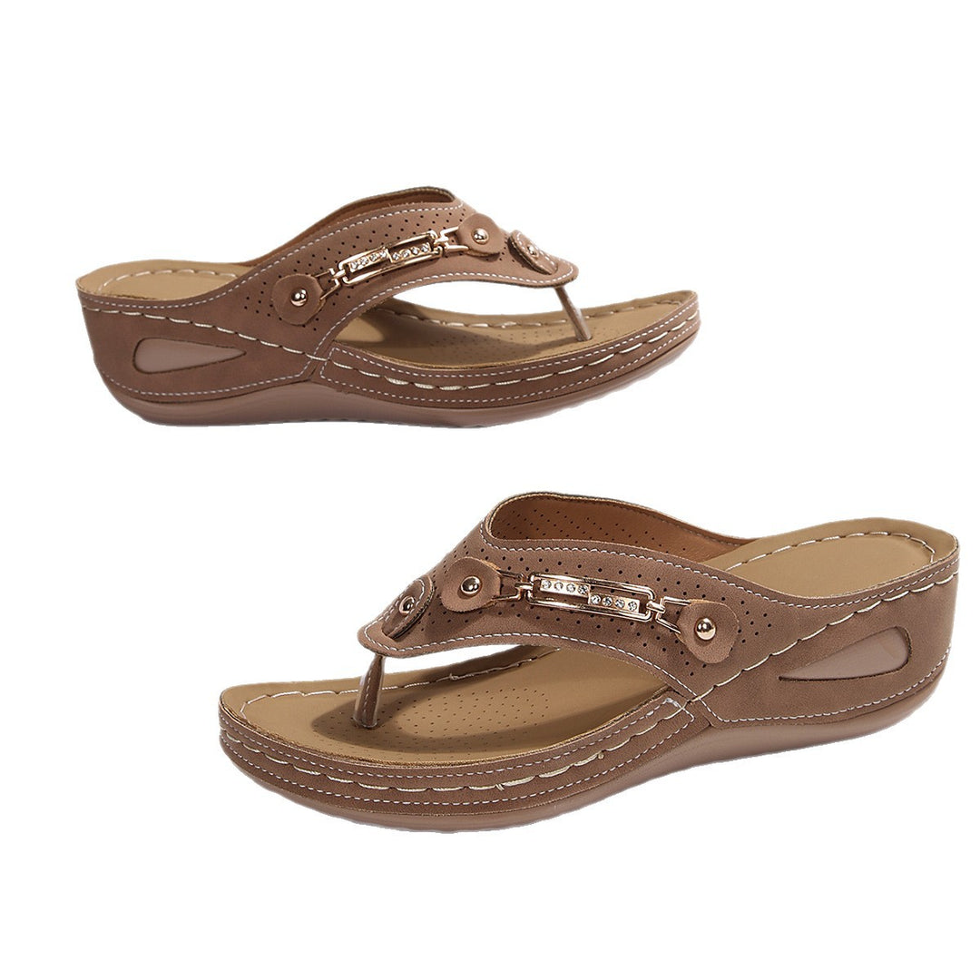Damen Komfortable Wedge-Sandalen mit verstellbarem Riemen EB